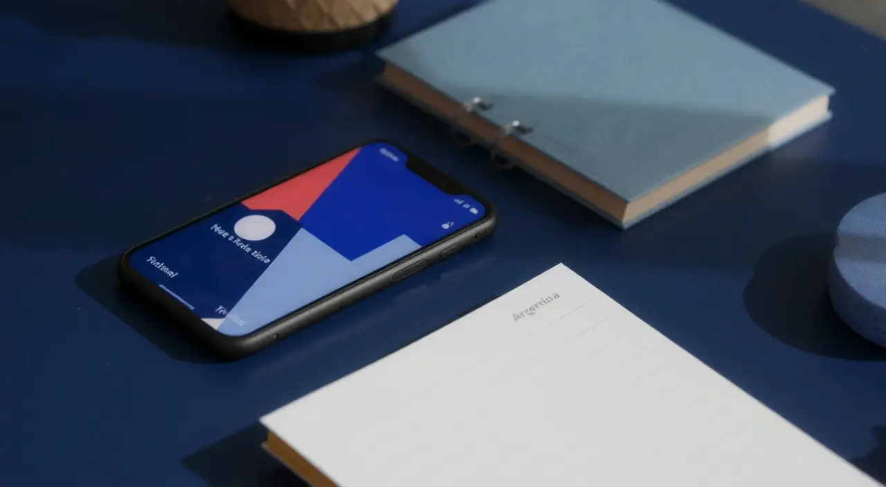 Teléfono móvil para guía de aplicación
